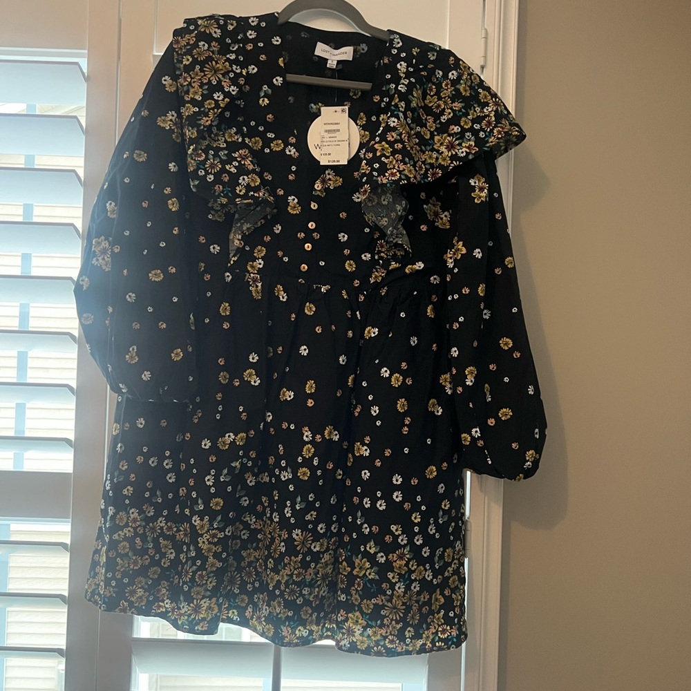 Lost + Wander Black Multi Floral Dress